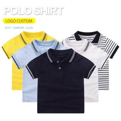 China Custom Logo Children's Logo Anti-Wrinkle Colorblock Polo Embroidery Fabric Comfortable 100% Cotton Spandex Polo T-shirt for sale