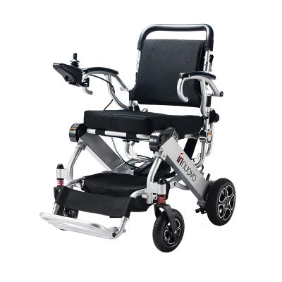 China Unech Outdoor Hospital Homecare Lithium Battery Aluminum Alloy Frame Electric Mobility Scooter Foldable Lightweight Hand Boarding Wheelchair for sale