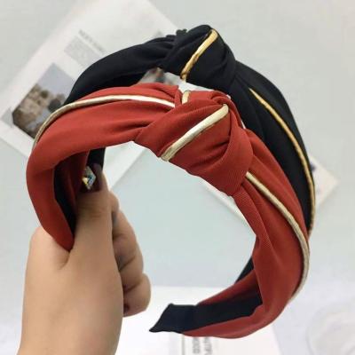 China Korean Fashion 7 Colors Korean Style Fashion Women Tie Hair Accessories Wide Band Headbands for sale