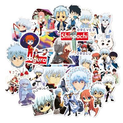 China Waterproof+Eco-friendly 50pcs/pack Vinyl Skate Laptop Water Bottle Stickers Anime Sticker GINTAMA Stickers for sale