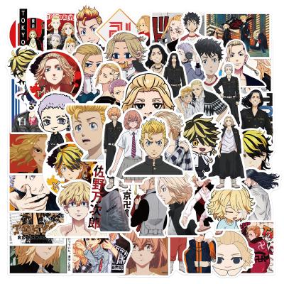 China Waterproof+Eco-friendly 50Pcs/pack Waterproof Vinyl Material Die Cut Shape Anime Tokyo Avengers Stickers For Water Bottle Skate Laptop Decal for sale