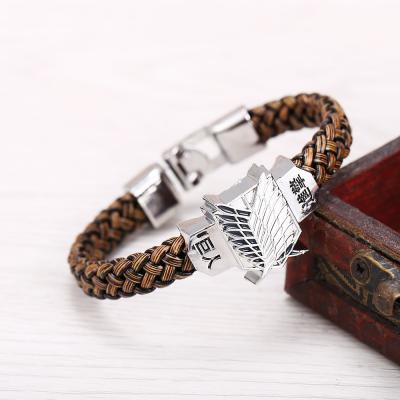 China Vintage Anime Attack on Liberty Sign Bracelet Straw Braided Bracelet Titan Bracelet Survey Body Wings for sale