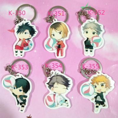 China Eco-Friendly In Haikyuu Current Wholesale Custom Classic Character Anime Cartoon Acrylic Pendant Key Chain for sale