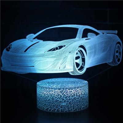 China 7 Piece Color Super Changeable Lamp Children's Desk Table Night Light 3D Shape Sports Car Bedside Decor Sleep Lighting Christmas for sale