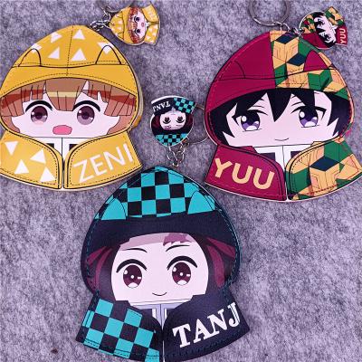 China Fashion 3 Designs Anime Demon Slayer Wallet PU Coin Purse Demon Slayer Kimetsu No Yaiba Wallet for sale