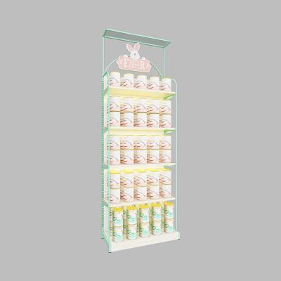 China Retail Double Sided Beauty Cosmetics Store Skin Care Products Display Cabinet Side One Side Against The Wall Milk Powder Rack for sale