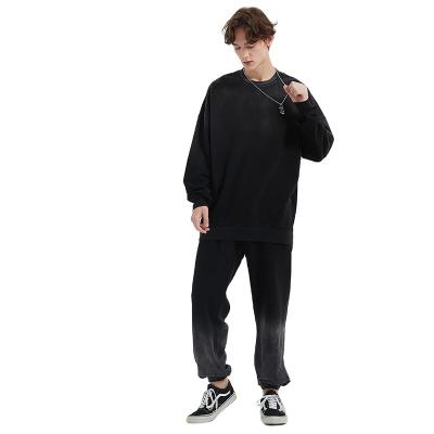 China Antibacterial 100%Cotton Tracksuit High Quality Custom Fits Unisex Jogger Crewneck Sweatshirt Sets Men's Two Piece Jogger Pants Set Sweatsuit for sale