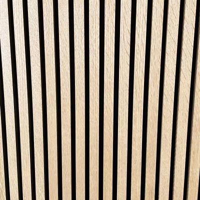 China Eco-friendly Modern Acoustic Anti Sound Absorption Proofing Wooden Design Wood Slat Acoustic Wall Panel for sale