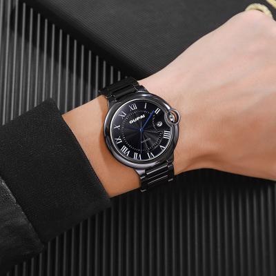 China Classic Old Ball Day/Date Black Ceramic Watch Men Ultra Thin Quartz Waterproof Luxury Fashion And Stylish Wristwatch With Calendar OEM for sale