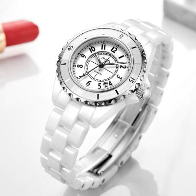 China OEM Day/Date White Ceramic Classic Design Old Fashion Dive Watch Waterproof With Calendar Accept OEM Lady Watch With Calendar for sale