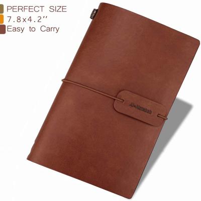 China Custom Handmade Leather Journal Vintage Classic Planner Spiral Hardcover Travel Leather Refillable Journal Notebook for sale