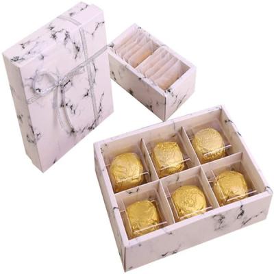 China Recyclable High Quality Custom Logo Cardboard Paper Mooncake Packaging Paper Box With Dividers for sale