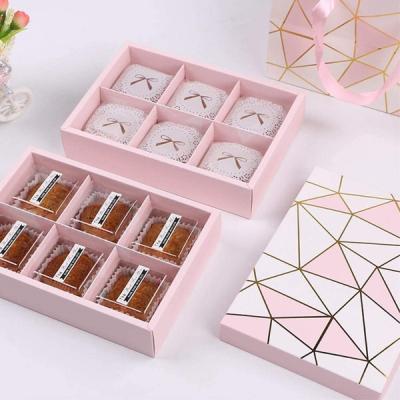 China Custom Logo Mooncake Box Empty Packaging Luxury Recyclable Boxes With Dividers For Mooncake Cookies Christmas for sale