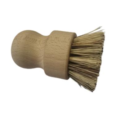 China Hot Selling Beech Handle Brush Sisal Creative Short Joint Sisal Round Pot Decontamination Cleaning Pot Bowl Bowl Dish Brush Round Brush for sale