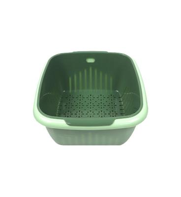 China Hot Selling Viable Double Layered Plastic Refrigerator Crisper Drain Filter Basket Plastic Basket For Kitchen for sale