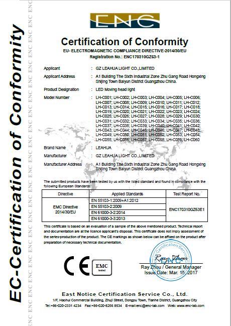 CE - GZ Leahua Light Co., Limited