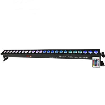 China Wedding Mix Color Battery 24x3W Chase Effect RGB LED Washer Light Bar for sale