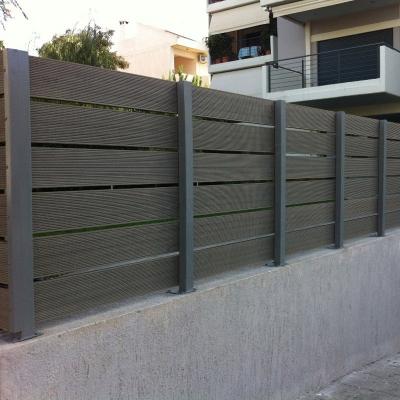 China Easily Assembled DIY Home Wpc Fence Composite Wood Garden Composite Waterproof UV Resistant Outdoor Wood Fencing Fence Panel for sale