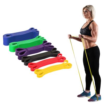 China Bodybiulding Thick Latex Strength Pull Up Long Elastic Aid Fitness Loop Resistance Exercise Bands for sale