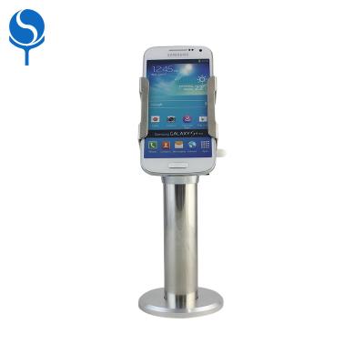 China Universal Metal Desktop 8 Inch Silver Android Cell Phone Safe Anti-theft Stand For Retail for sale