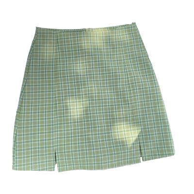 China Plus Size Shorts Lengthened Plus Size High Waist Skirt Solid Color Slim Plaid Skirt for sale