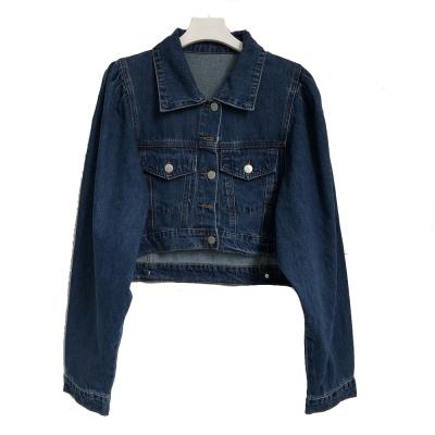 China Breathable Women's Denim Jacket Short Women's High-Waist Casual Denim Jacket Long Sleeve Tops for sale