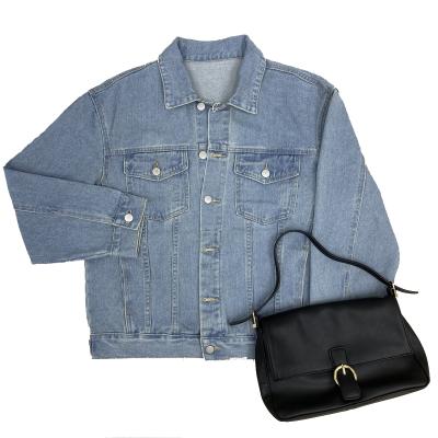 China Autumn 2021 Breathable New Mid Length Women's Denim Jacket Loose Denim Jacket All-match for sale