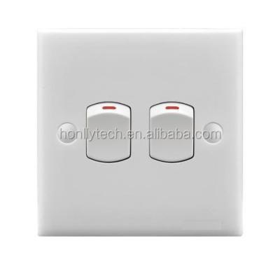 China Residential/Recessed Home Switches Bangladesh Home Use 10a 250v Electric Wall Switches White PC skd Switch And Socket 2 Strip Switch for sale