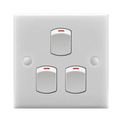 China Wholesale Residential / Recessed Electric Switch Strip Sockets And Switches Bangladesh SKD To House 3 Strip On Off The Wall Switch for sale