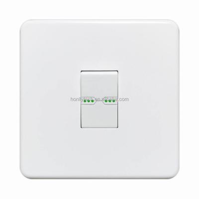 China AC 250V 10A 1 Panel Switch Installation Wall Plates New Design Easy Knob Screwless Electric Lamp Switch White PC Electrical Wall Switches for sale