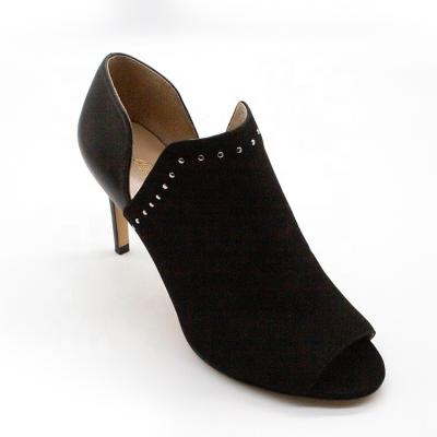 China New Fashion Deodorization Sexy Thin High Heels Women Black Open Toe Bootie Shoes for sale