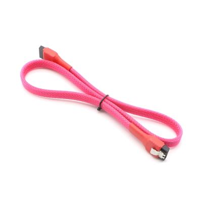 China COMPUTER Customized PET Sleeved 6 Gbps SATA III Data Cable 7Pin For Hard Disk. for sale