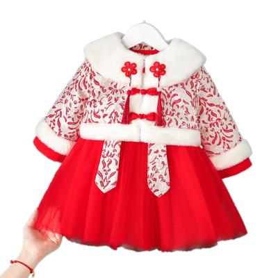 China Breathable Chinese Clothing New Year Costume Autumn And Winter Children Girl Dress Suit for sale