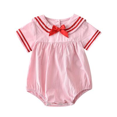 China Spandex/Cotton New Style Baby Clothes Is Paired With Bow Cute Short Sleeve Newborn One-Piece Newborn Hot Sale Baby Suit Summer Suit for sale