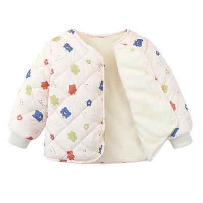 China OEM Anti-Shrink Infant Plus Thick Velvet Down Jacket Warm Padded Baby Jacket for sale