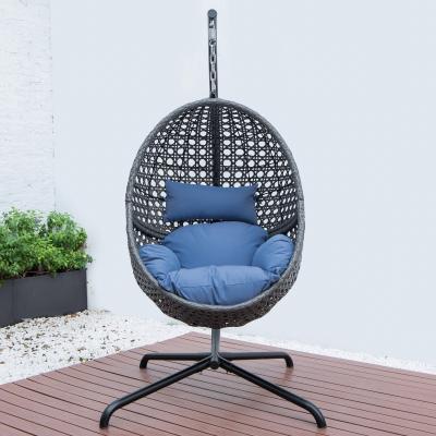 China Strong And Safe Outdoor Furniture Wicker Egg Shape Hanging Garden Patio Swings Chair for sale