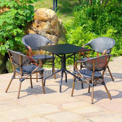 China Modern Designer Rattan Coffee Waterproof Outdoor Garden Table and Chair Sets for sale