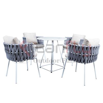 China Hot Sale Modern Luxury Outdoor Furniture 4 Seat Patio Aluminum Dining Table And Chairs for sale