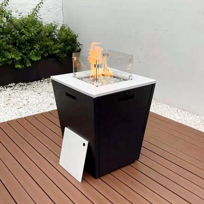 China Square Fire Pit Table Propane Gas Fire Pit Table Furniture Modern Outdoor Patio High Quality Garden Furniture for sale