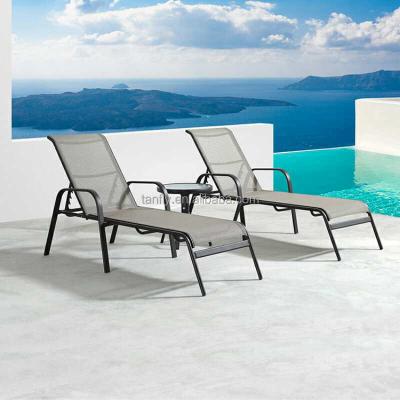 China Modern Aluminum Sling Sun Loungers Portable Beach Cabriolet Lounge Chair for sale