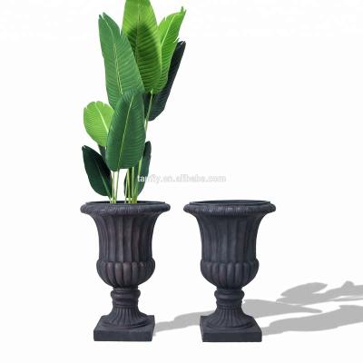 China Modern creative garden decorative black flower pot indoor and outdoor green plant stand for sale