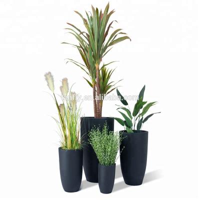 China Large Modern Stackable Modern Vertical Cement Garden Large Concrete Fiberglass Pots Garden Planters for sale