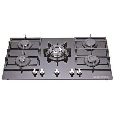 China Household Kitchen Appliances Tempered Glass Built In Gas Stove Price With 5 Burner Gas Hob for sale