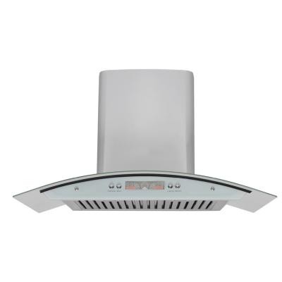 China Hot Selling Household Stainless Steel Push Button 700/900 Mm Slim Curved Cooker Hood / Chimney for sale