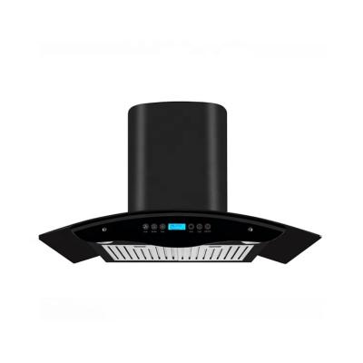 China Cheap Household 60/90CM Automatic Clean Filter Chimney Baffle Hood With Glass Panel for sale