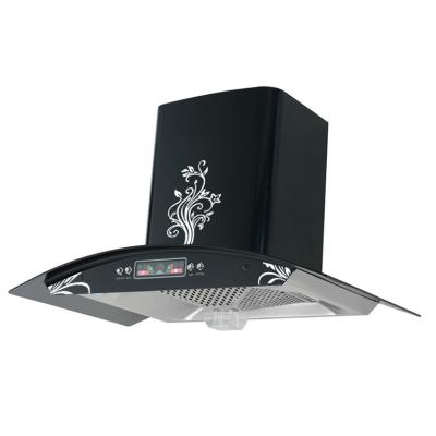 China High Quality Household Best Selling Stainless Steel Cooker Hood Popularity Kitchen Black Chimney Hood With Chain Disco Light 60cm for sale