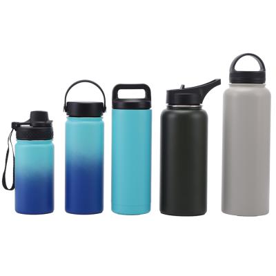 China Custom Printed Business Metal Double Sport Flask Stainless Steel Vacuum Wall Insulated Drinks Bottle for sale