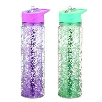 China Double wall plastic water bottle durable outdoor plastic bottle bpa free twinkle sports water bottle for sale