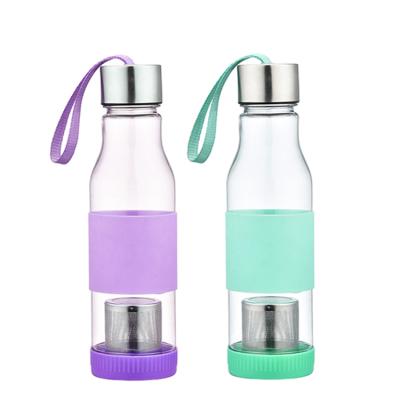 China Viable Custom Reusable Clear Sports Fruit Infuser Bpa Free Plastic Water Bottle for sale