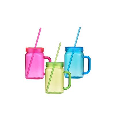 China Sustainable Factory Wholesale Custom 16/20/24 Ounce Zhejiang Colorful Mason Jar With Handle for sale